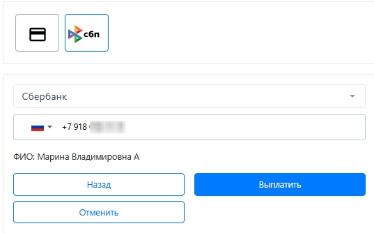 Название страницы выплат